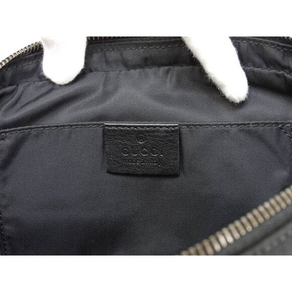 Authentic Gucci GG Supreme Monogram Waist Bag Belt Bag Pouch Mens Black Leather - Picture 7 of 10